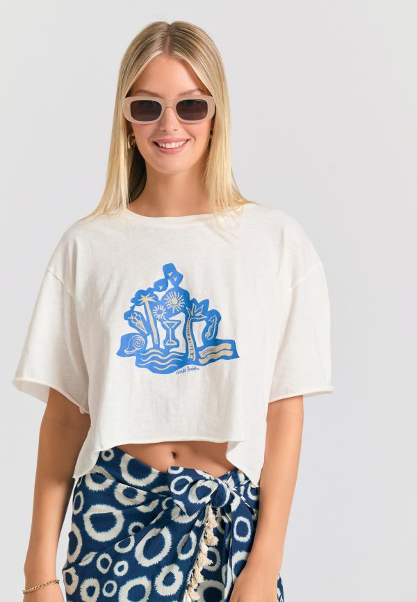 Women's oversized t-shirt with print on the chest