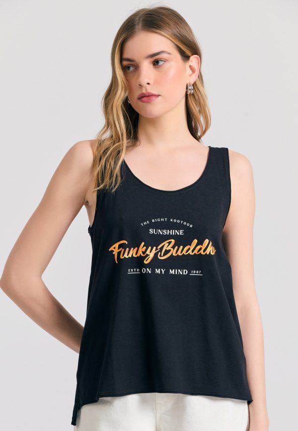 Tank top με Funky Buddha τύπωμα από οργανικό βαμβάκι