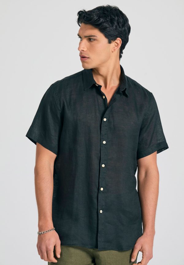 Garment dyed short sleeve linen shirt - The essentials