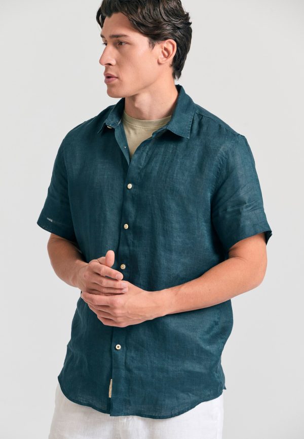 Garment dyed short sleeve linen shirt - The essentials - Image 5