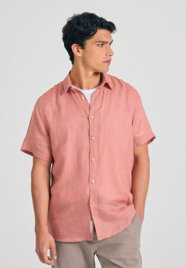 Garment dyed short sleeve linen shirt - The essentials - Image 7