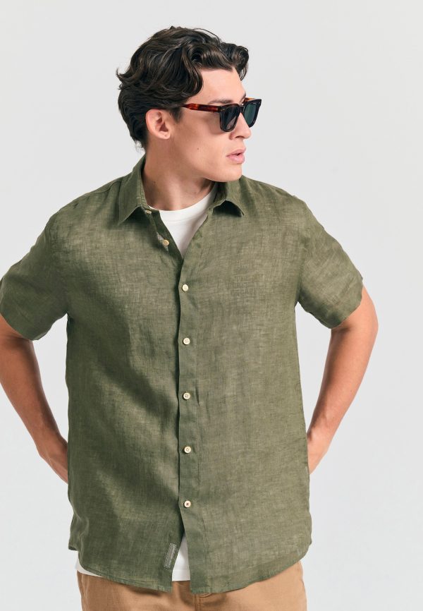 Garment dyed short sleeve linen shirt - The essentials - Image 6