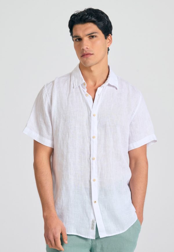 Garment dyed short sleeve linen shirt - The essentials - Image 8