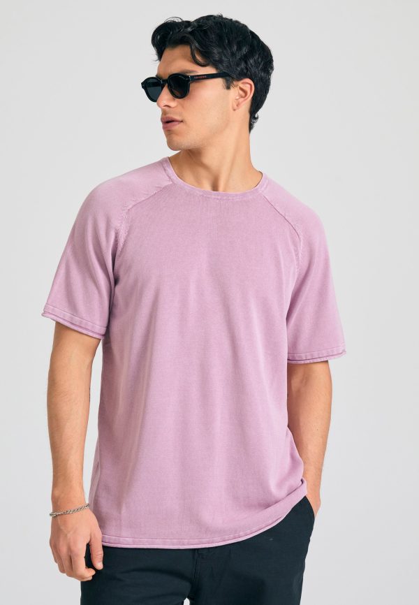 Relaxed fit garment dyed crew neck pullover