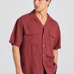 Oversized linen blend shirt