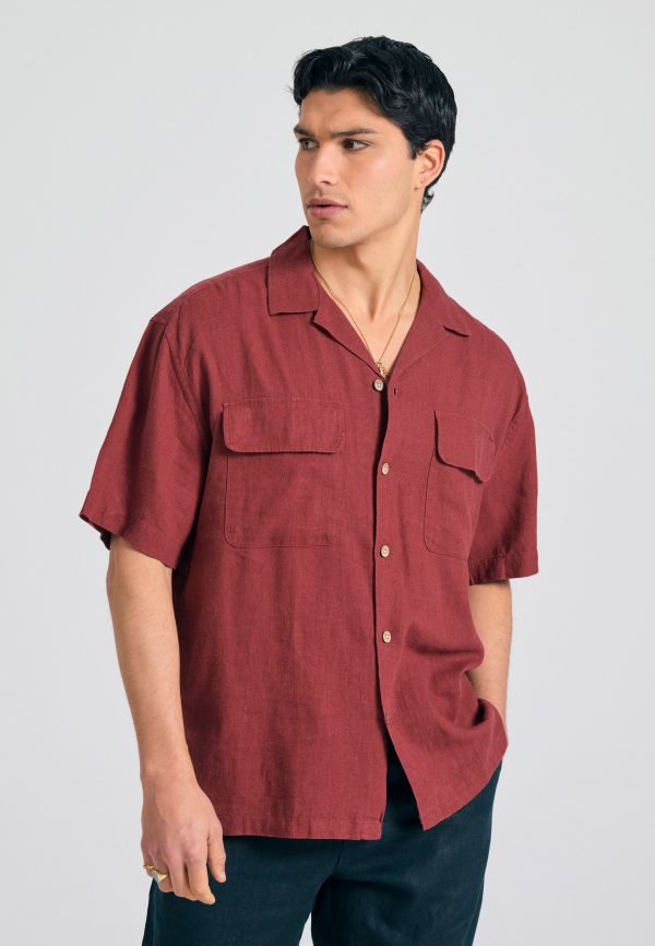 Oversized linen blend shirt