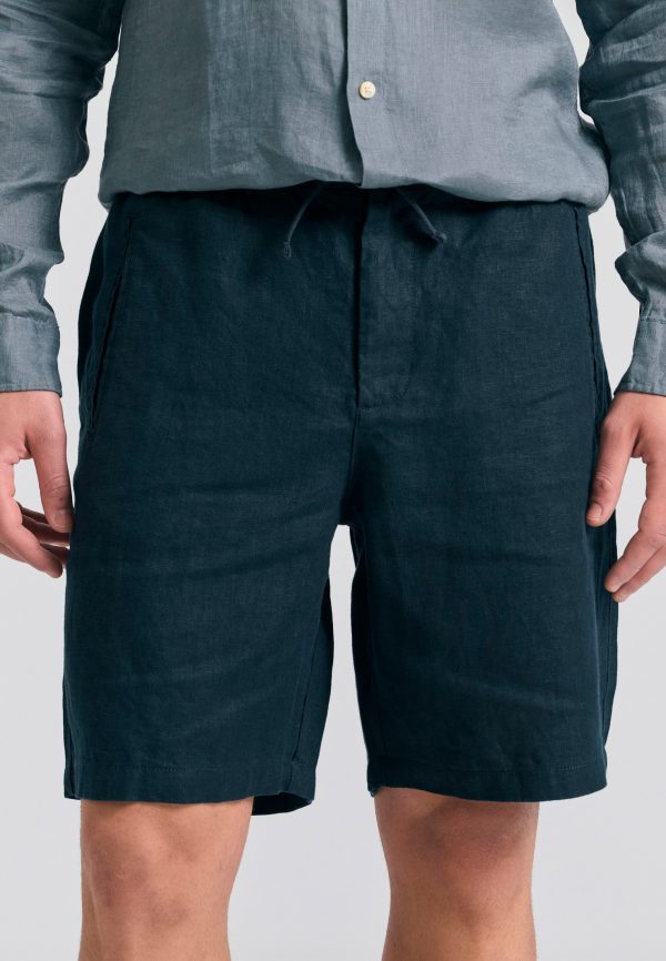 Men's comfort fit garment dyed linen shorts