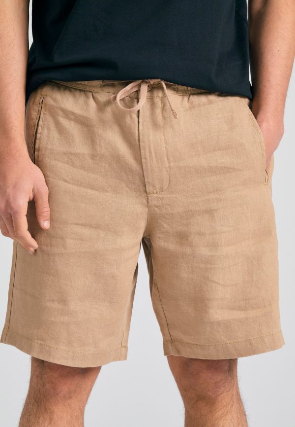 Men's comfort fit garment dyed linen shorts - Image 6