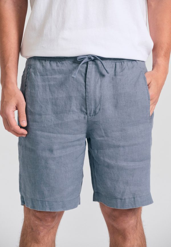 Men's comfort fit garment dyed linen shorts - Image 7