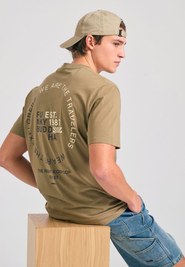 Relaxed fit t-shirt with text artwork print on the back - Image 3