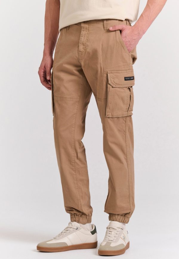 Men's cargo pants with cuffed hem