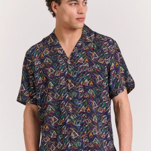 Relaxed fit shirt with illusion print