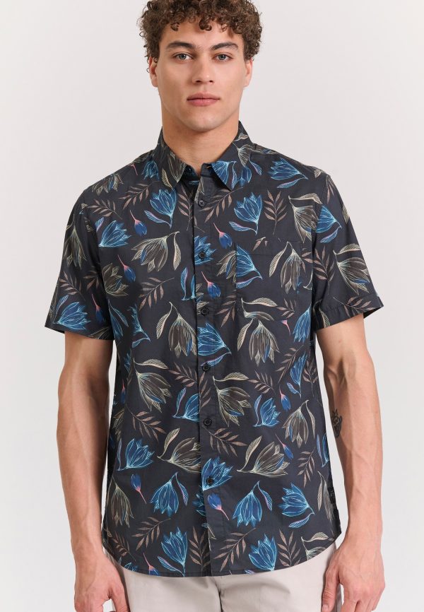 Resort shirt with floral print