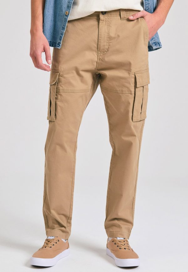 Men's tapered fit cargo pants in jacquard pattern - Image 3
