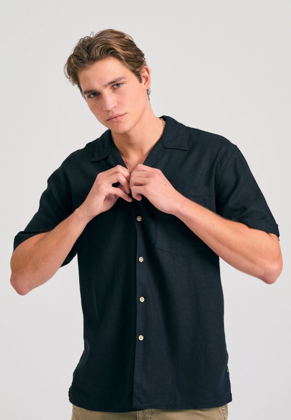 Relaxed fit linen blend shirt