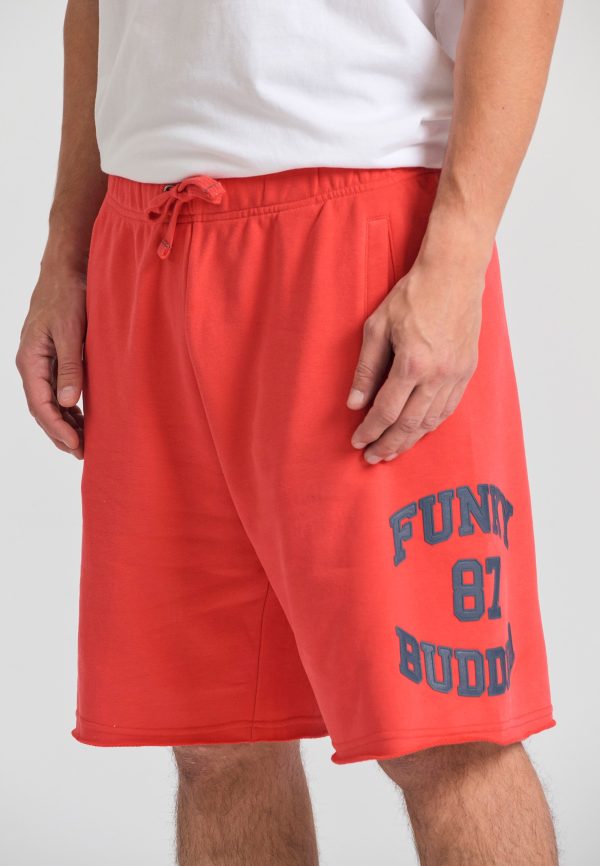 Wide leg fit sports shorts with branded print - Image 8