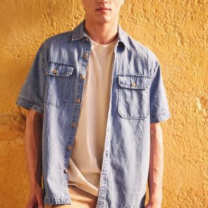 Overshirt denim shirt with chest pockets