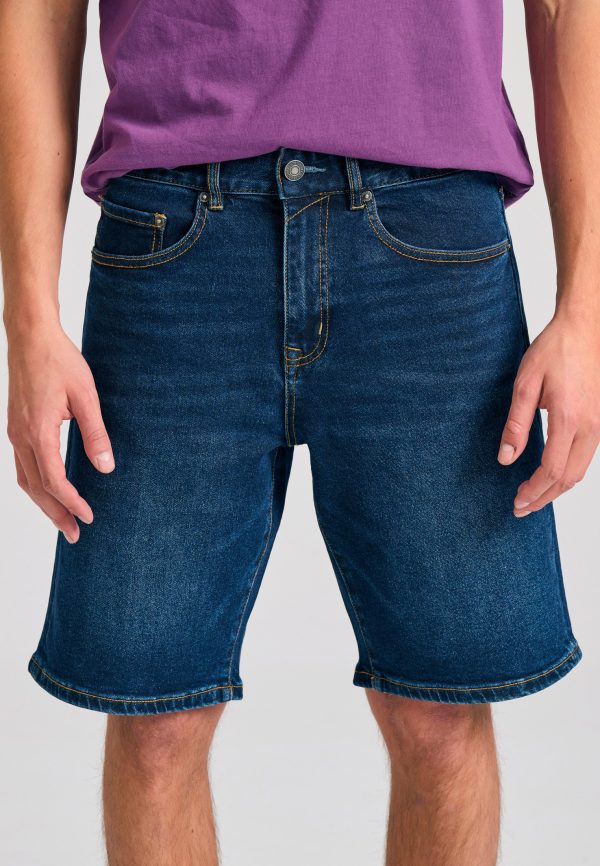 Men's denim shorts with washed effects