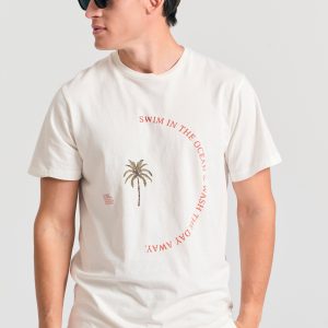 Organic cotton t-shirt with text artwork print
