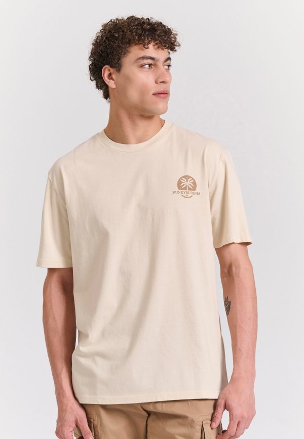 Organic cotton relaxed t-shirt with text artwork print