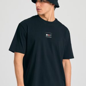 T-shirt with text artwork print on the back