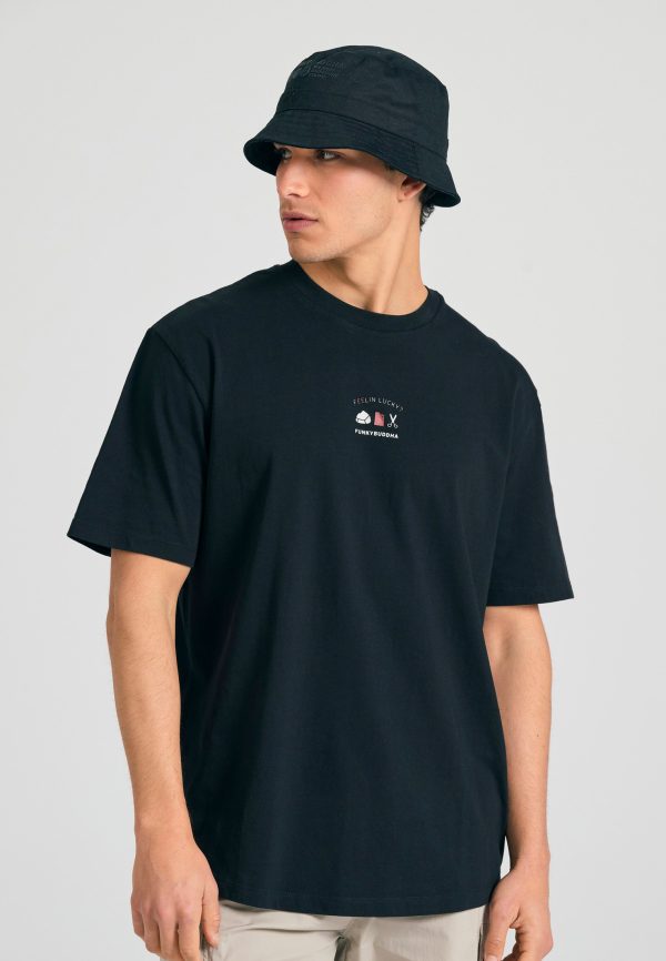 T-shirt with text artwork print on the back